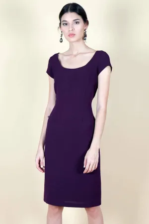 12987 Purple Classic Pencil Dress