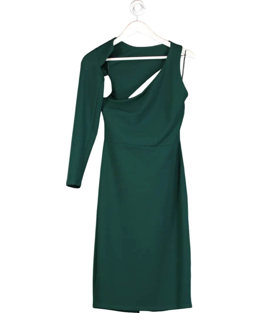 AD LIB Green One Sleeve Midi Pencil Dress UK 12