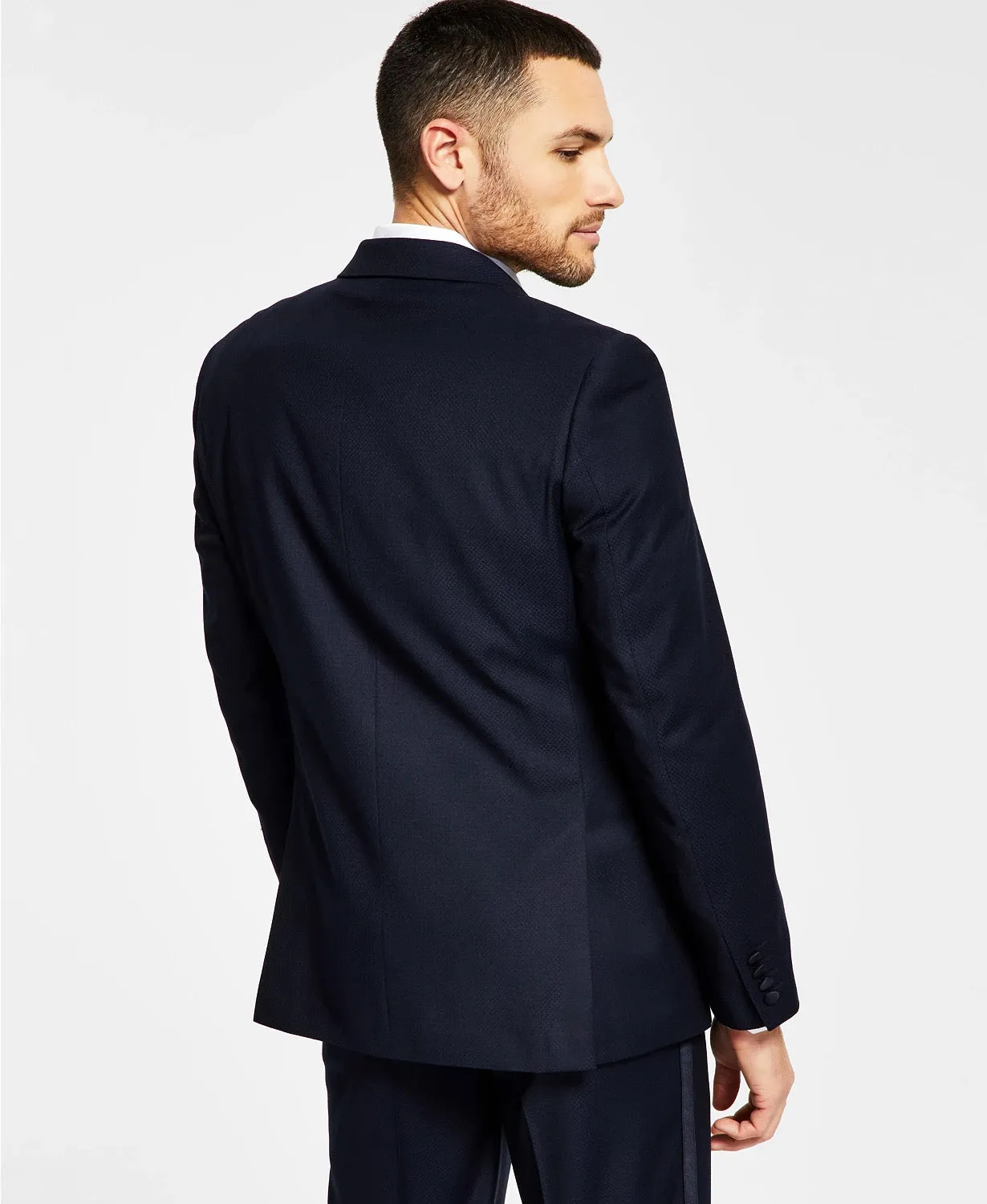 Alfani Men's Slim-Fit Navy Blue Tuxedo Jacket Size 38L
