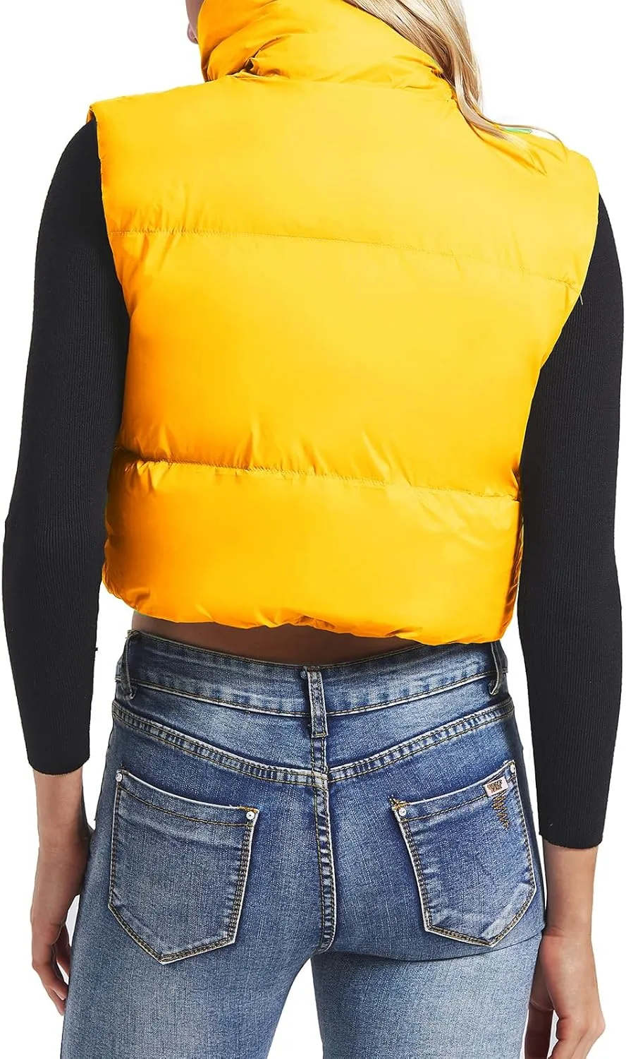 American Trends Women's Winter Crop Vest Sleeveless Puffer Vests for Women Jacket Outwear Coat