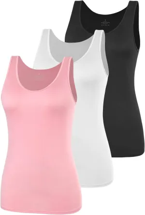 AMVELOP Basic Tank Top for Women Undershirts Sleeveless Layering Tank Top 2-4 Pack