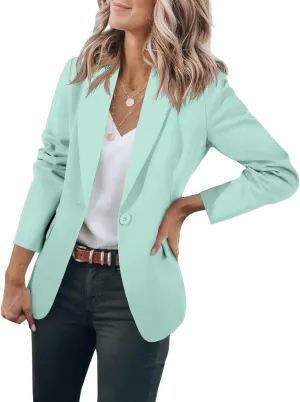 Casual Blazers for Women Business Work Office Suit Jackets Loose Fit Open Front Long Sleeve Cardigan Summer Spring Coat