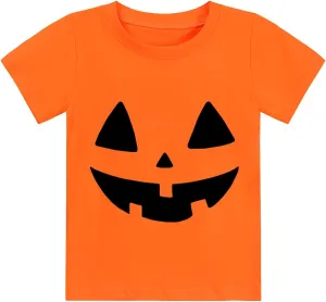 CM-Kid Halloween Shirt for Toddler Boy Girl Pumpkin Ghost Dino Short Sleeve Tshirt for Kids Cotton Tops 2-7 Years