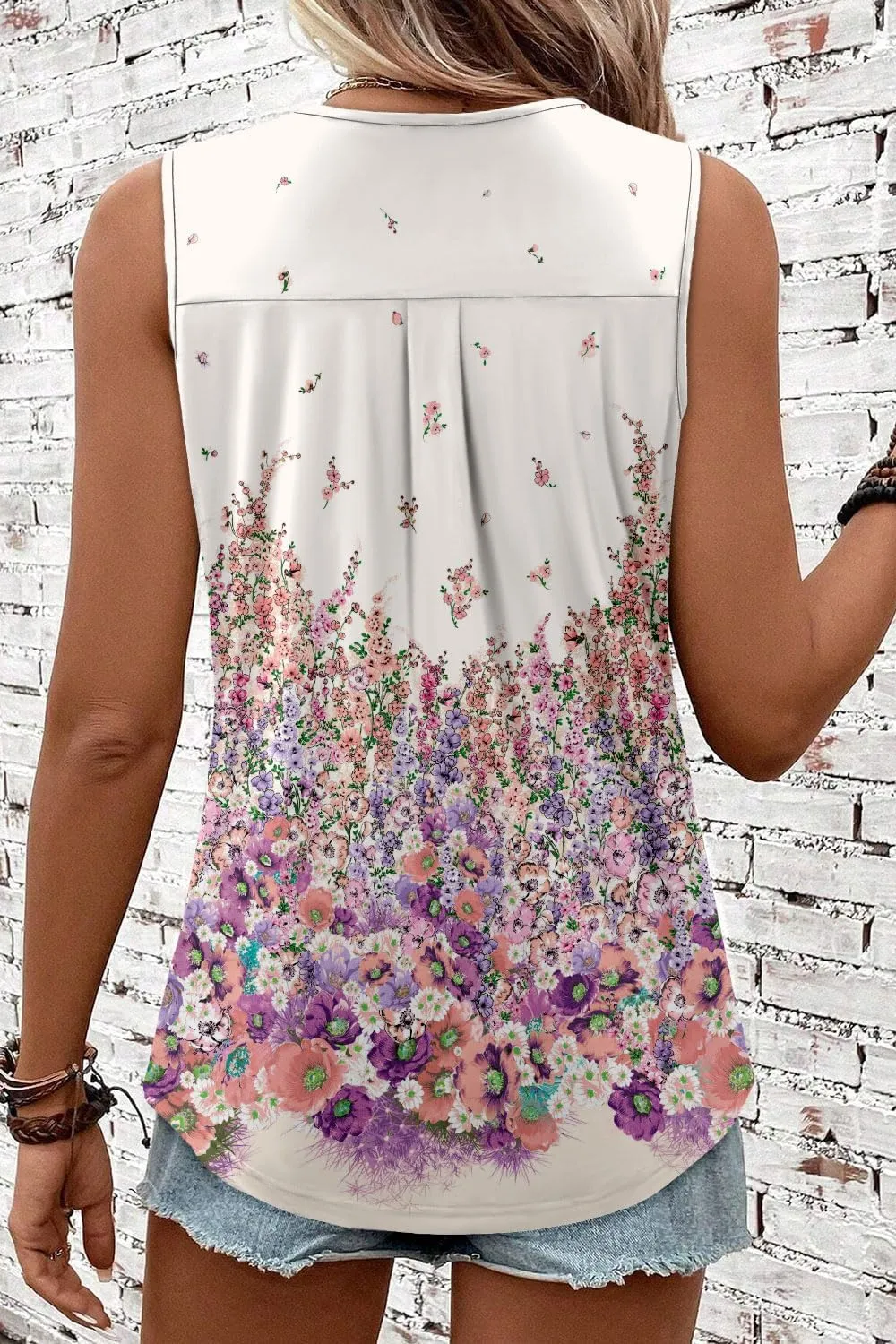 CRAZY GRID Women Summer Tank Tops Round Neck Sleeeveless Folded Front Tunic Casual Outfit 2025 Basic Loose Shirts