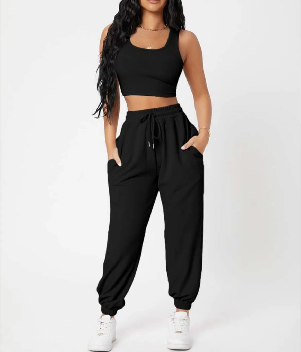Cropped Tank and Joggers Set