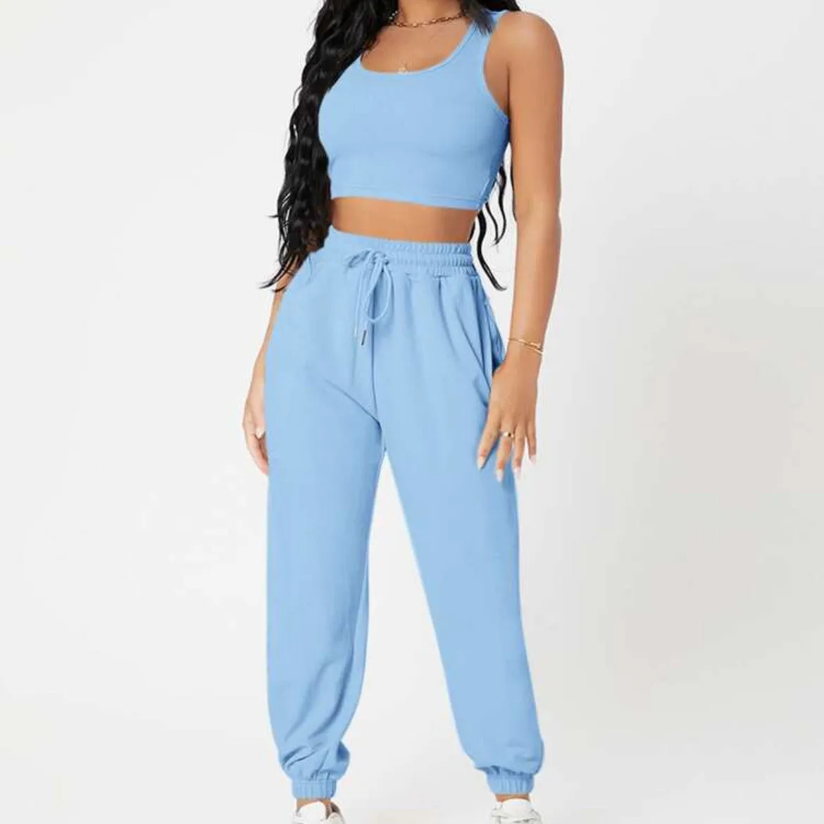 Cropped Tank and Joggers Set