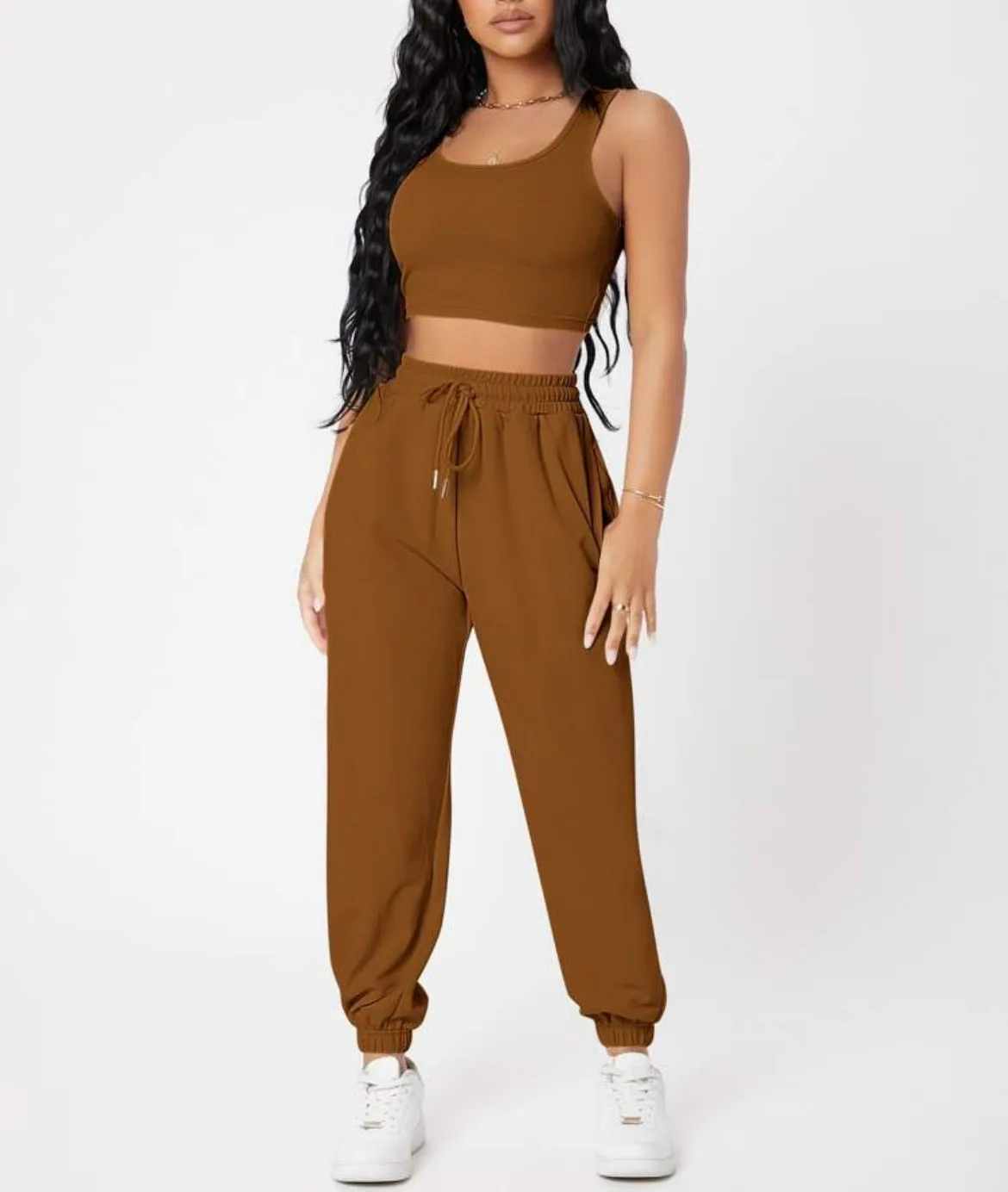 Cropped Tank and Joggers Set