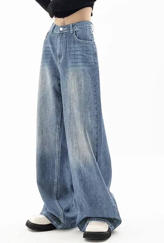 EMMIOL Jeans for Women Wide Leg Baggy Jeans High Waist Y2K Cargo Pants Casual Loose Boyfriends Trousers Vintage Streetwear