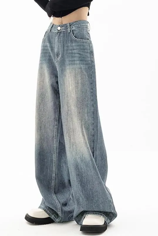 EMMIOL Jeans for Women Wide Leg Baggy Jeans High Waist Y2K Cargo Pants Casual Loose Boyfriends Trousers Vintage Streetwear