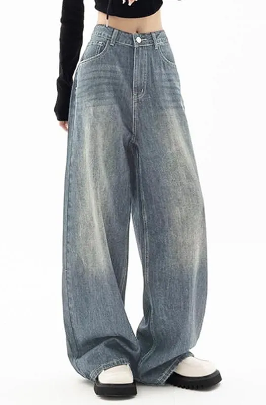 EMMIOL Jeans for Women Wide Leg Baggy Jeans High Waist Y2K Cargo Pants Casual Loose Boyfriends Trousers Vintage Streetwear