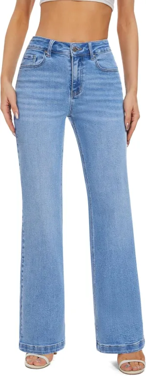 FLYING BANANA Women's Stretchy Curvy Fancy Bootcut Jeans