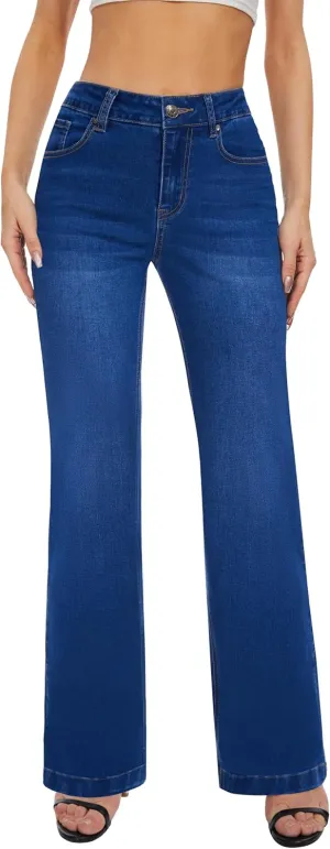 FLYING BANANA Women's Stretchy Curvy Fancy Bootcut Jeans