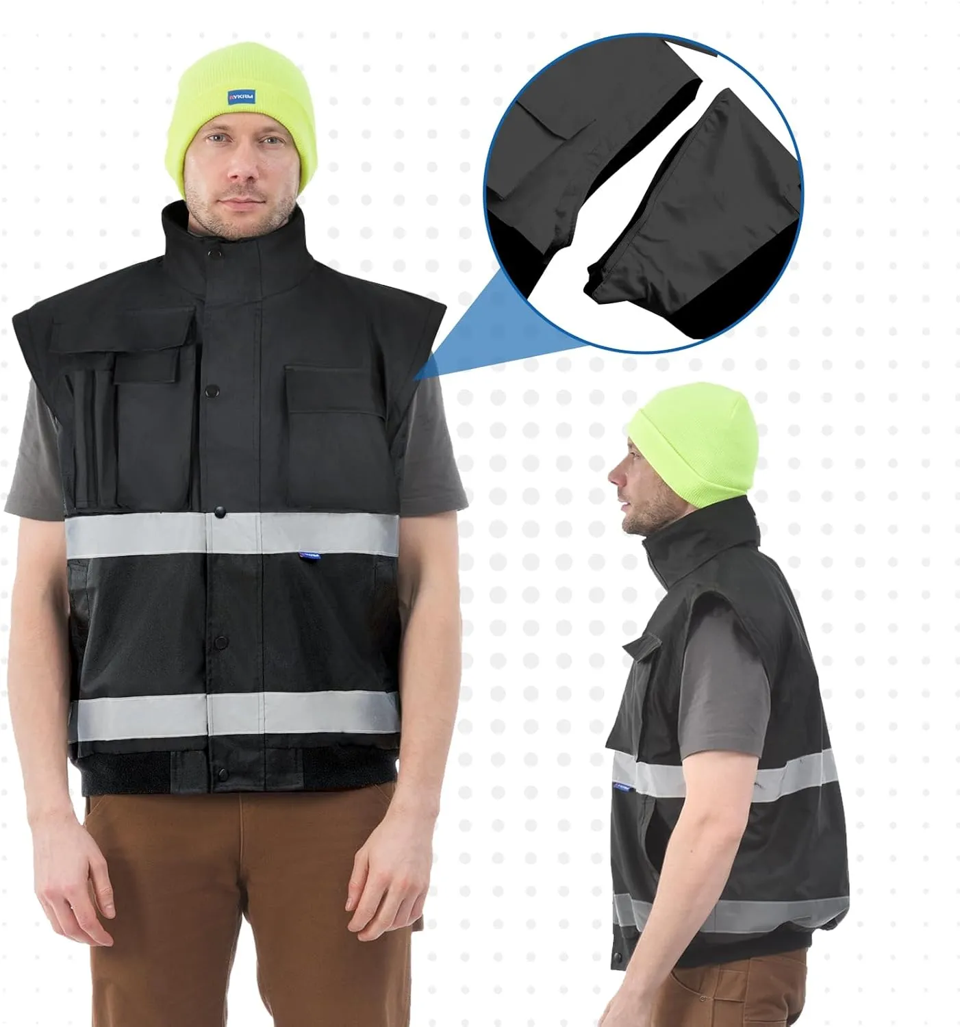 High Visibility Waterproof Reflective Rain Winter Warm Safety Jacket Working Overalls