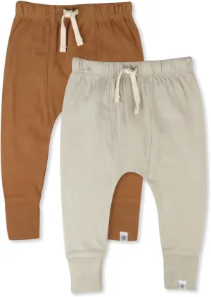HonestBaby Multipack Honest Pants Joggers Pull on 100% Organic Cotton for Infant Baby and Toddler, Boys, Girls, Unisex