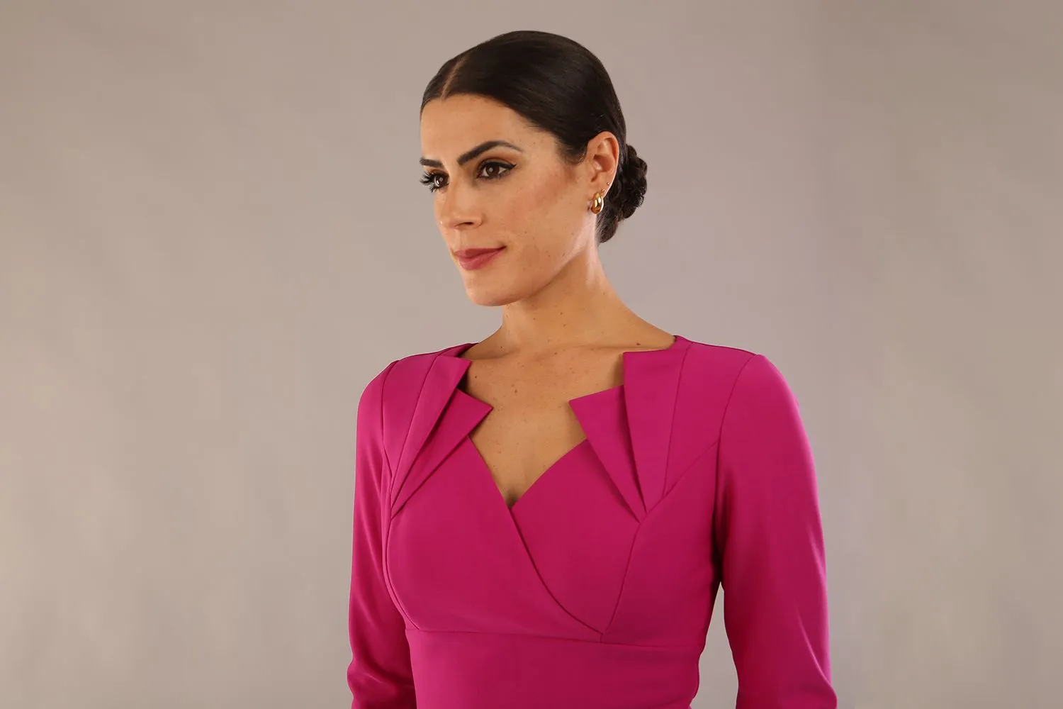 Indira 3/4 Sleeve Knee Length Pencil Dress