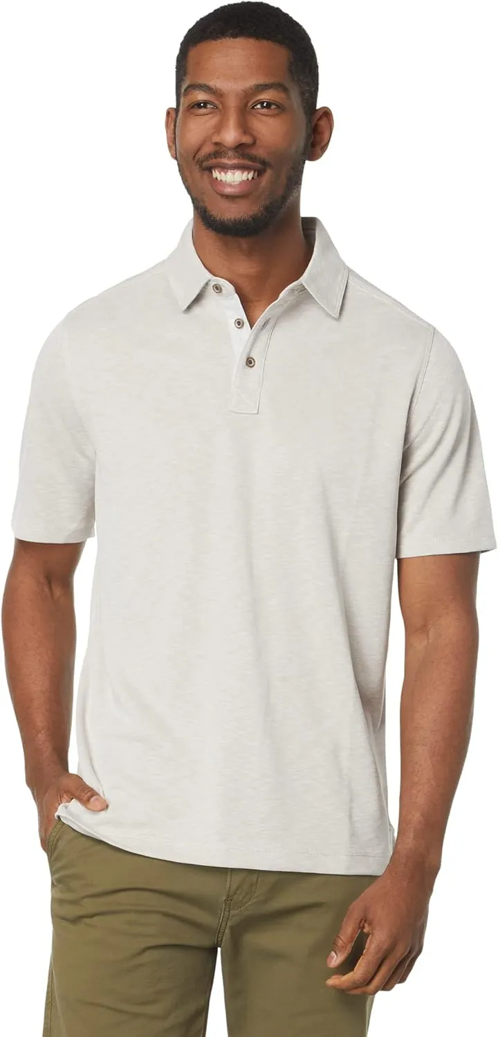 Johnston & Murphy Vintage Slub Polo - T-Shirt for Men - Short Sleeves - Spread Collar - Straight Hemline