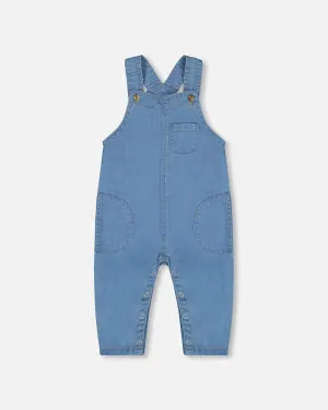 Light Soft Denim Overalls Jeans Blue