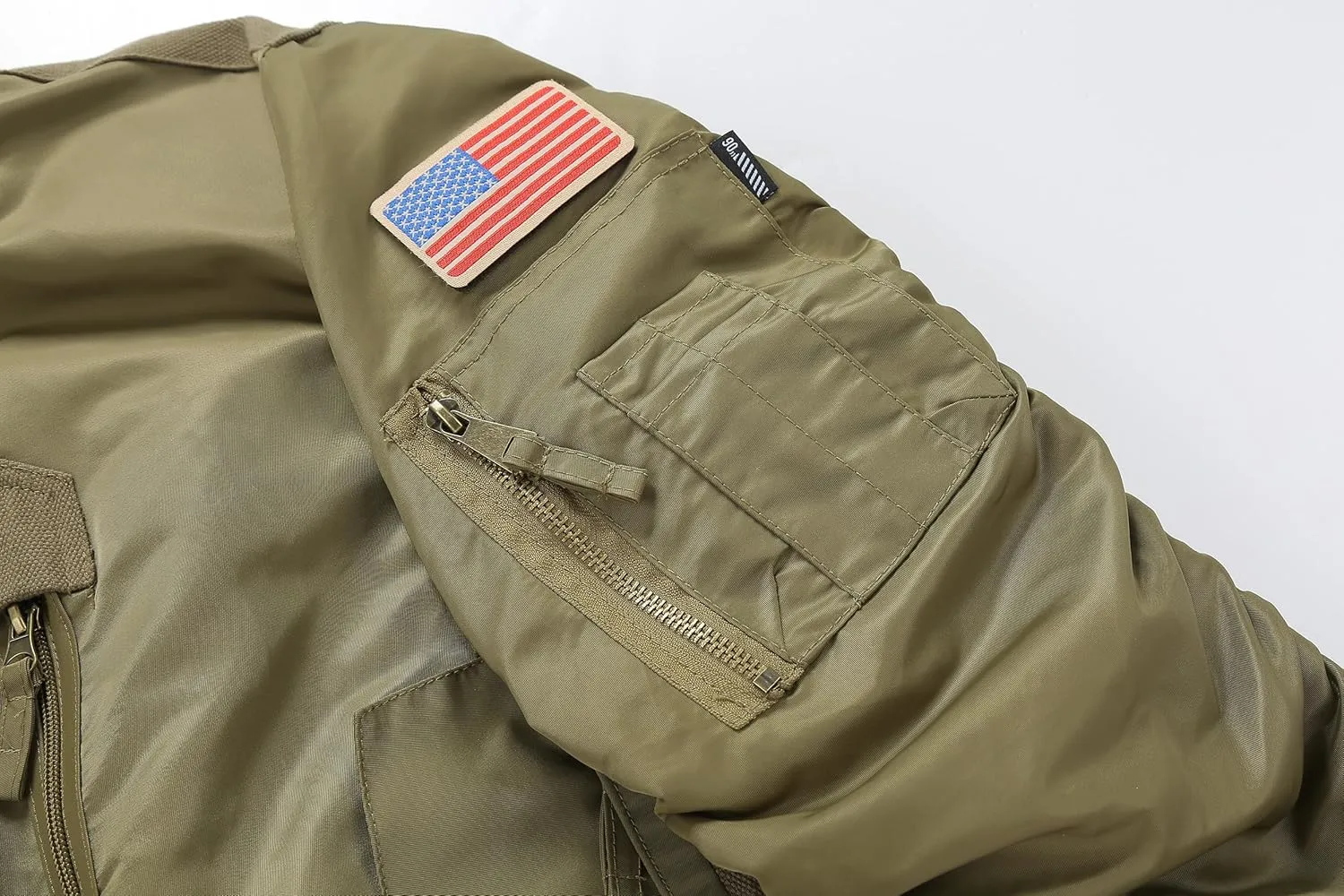 Men's Bomber Jacket Military Jacket Casual Spring Fall Winter Windbreaker Zip Up Coat with Pockets