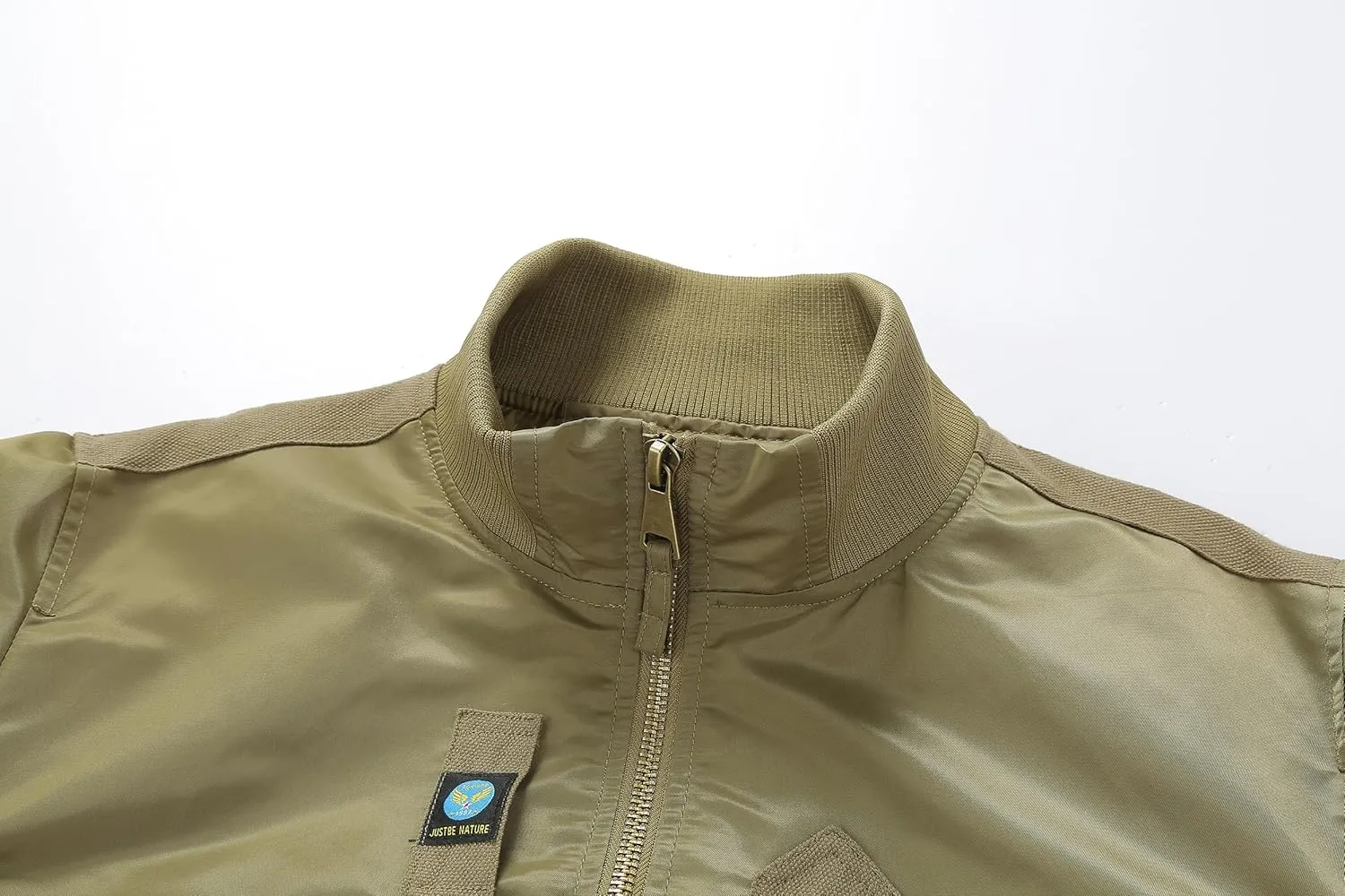 Men's Bomber Jacket Military Jacket Casual Spring Fall Winter Windbreaker Zip Up Coat with Pockets