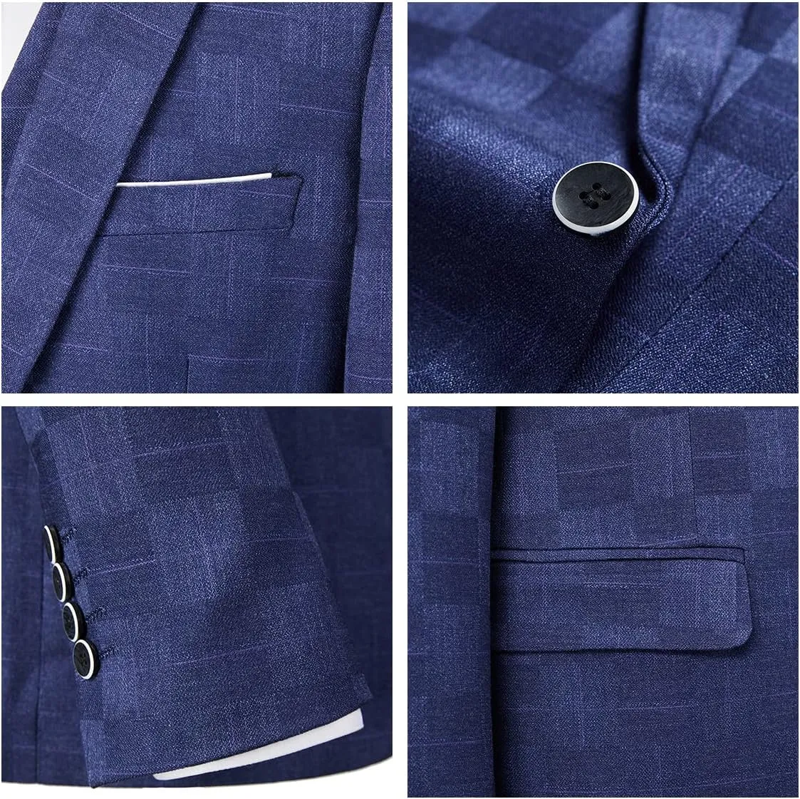 Mens Plaid Suit Slim Fit 3 Pieces Casual Checked Vintage Tuxedo Suit for Men for Wedding Business Party Blazer Pants & Vest