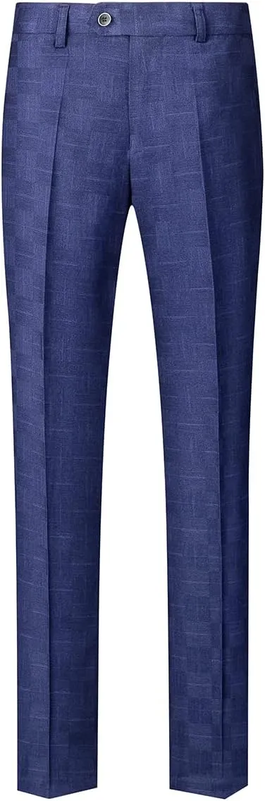 Mens Plaid Suit Slim Fit 3 Pieces Casual Checked Vintage Tuxedo Suit for Men for Wedding Business Party Blazer Pants & Vest