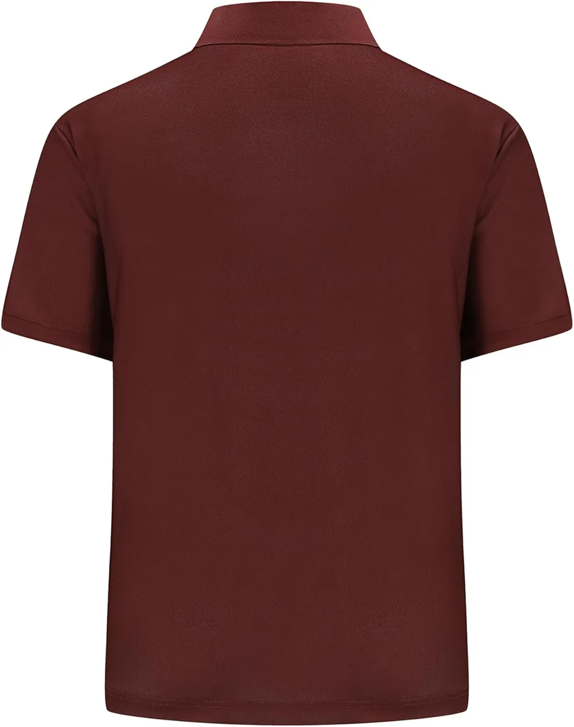 Men's Short Sleeve Polo Shirt Moisture Wicking Performance Dry Fit Golf Polo with Pocket