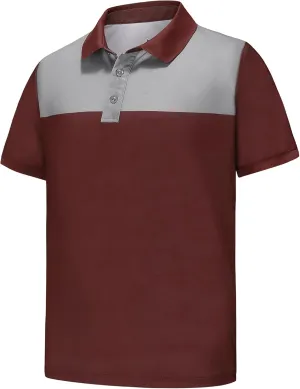 Men's Short Sleeve Polo Shirt Moisture Wicking Performance Dry Fit Golf Polo with Pocket