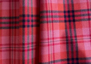 Mid-Weight Vintage 1960s-Inspired Bubblegum Pink, Vermilion & Tangerine Wool Blend Flannel (Made in Italy)
