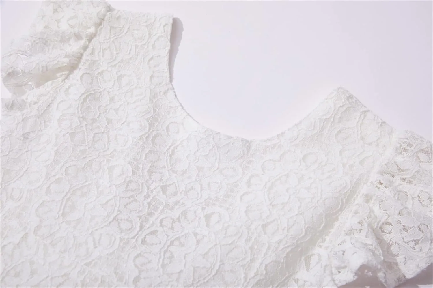 Niyage Backless Toddler Dress Open Back Girls Lace Bow Tie-Back Pom Pom Flutter Sleeves Party Princess Dresses