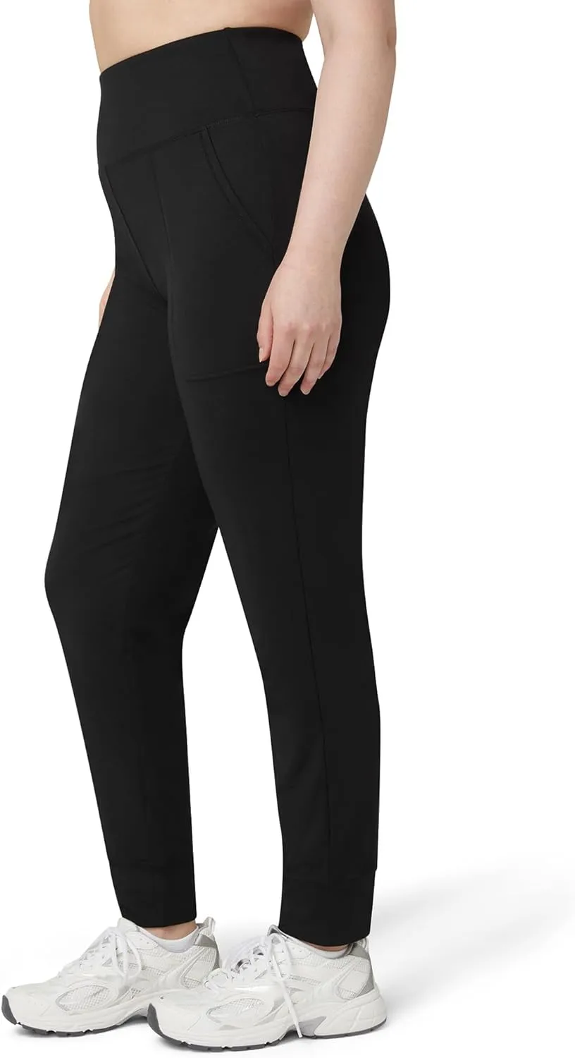No Nonsense Women's Athletic Jogger with 4-Way Stretch, Pockets, High-Waisted Lounge Pants for Yoga, Running, Workout