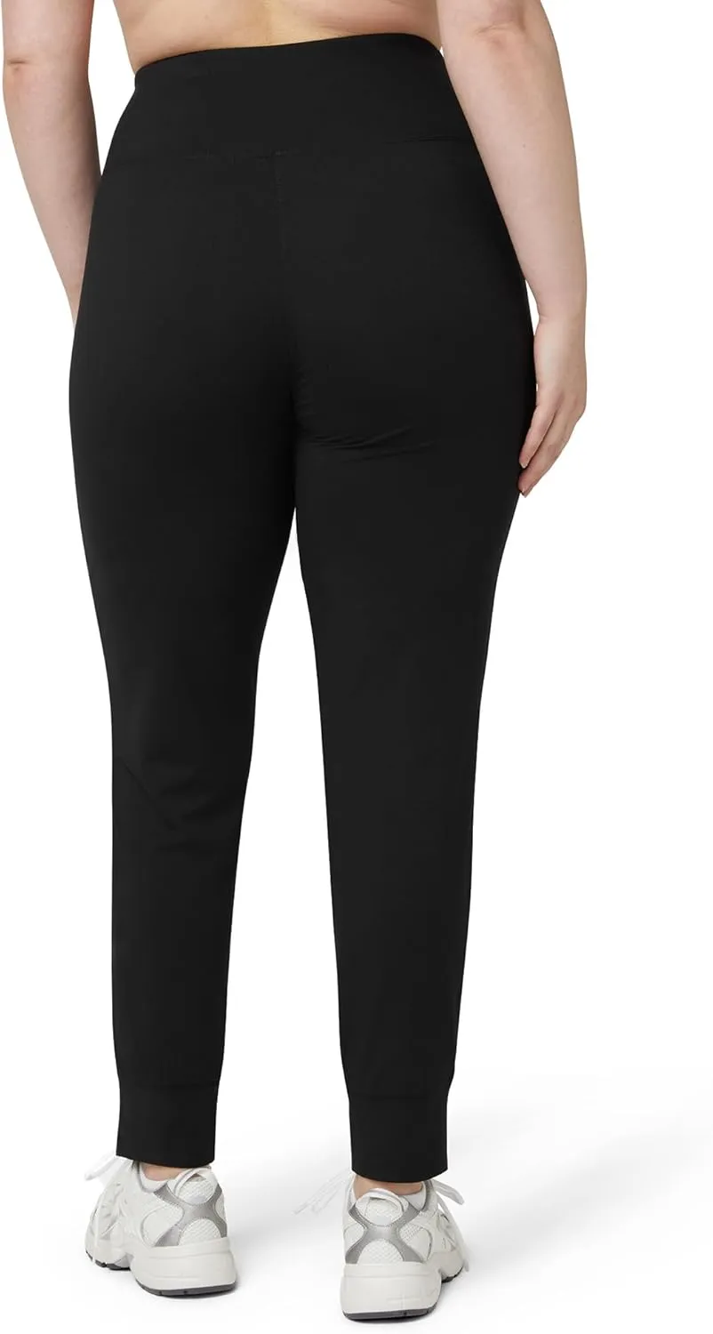 No Nonsense Women's Athletic Jogger with 4-Way Stretch, Pockets, High-Waisted Lounge Pants for Yoga, Running, Workout