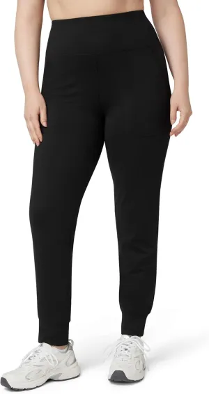 No Nonsense Women's Athletic Jogger with 4-Way Stretch, Pockets, High-Waisted Lounge Pants for Yoga, Running, Workout
