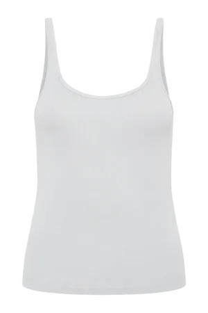 Organic Cotton Slim Scoop Tank - Silver