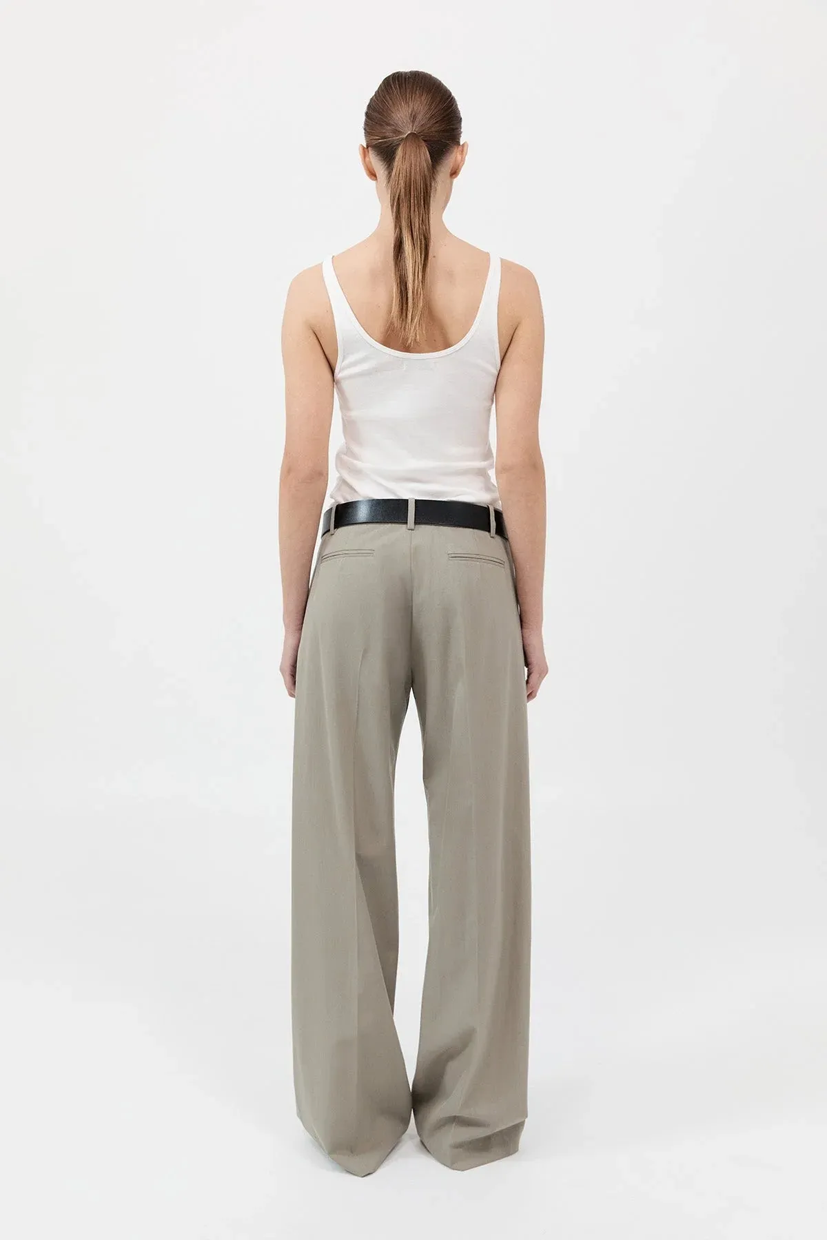 Organic Cotton Slim Scoop Tank - White