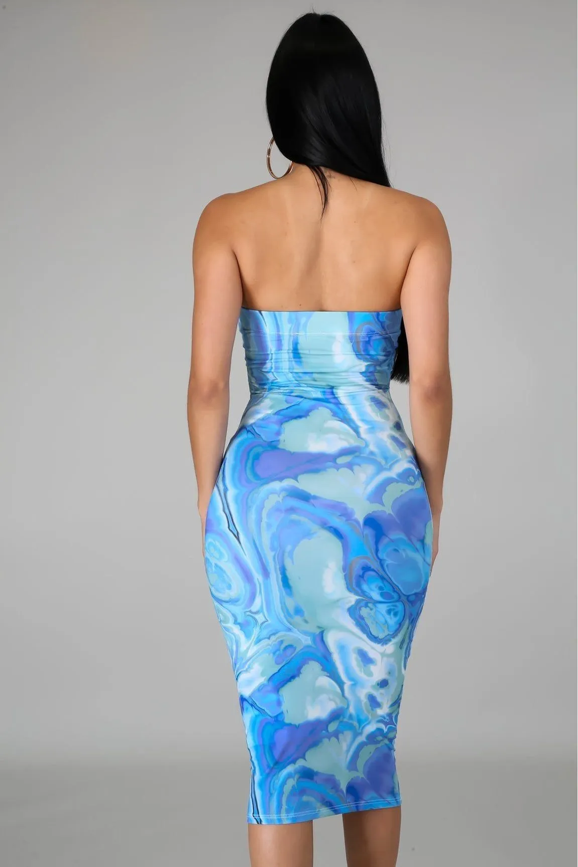 Paris Blue Strapless Dress
