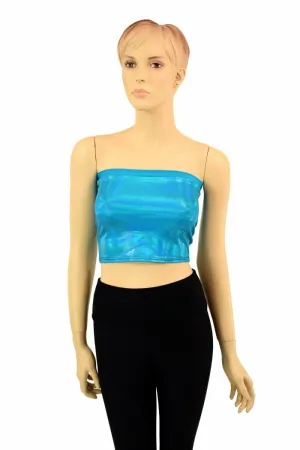 Peacock Holographic Tube Top