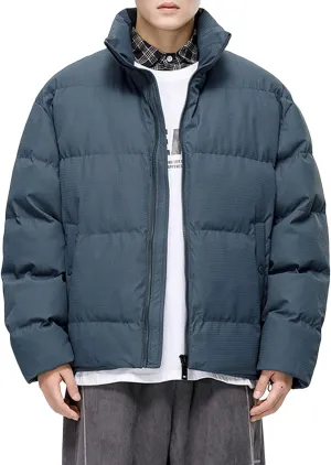 Quilted Jacket for Teen Boys, Thicken Full Zip Long Sleeve Winter Jackets Puffy Insulated Jacket Casual Men's Puffer Vest
