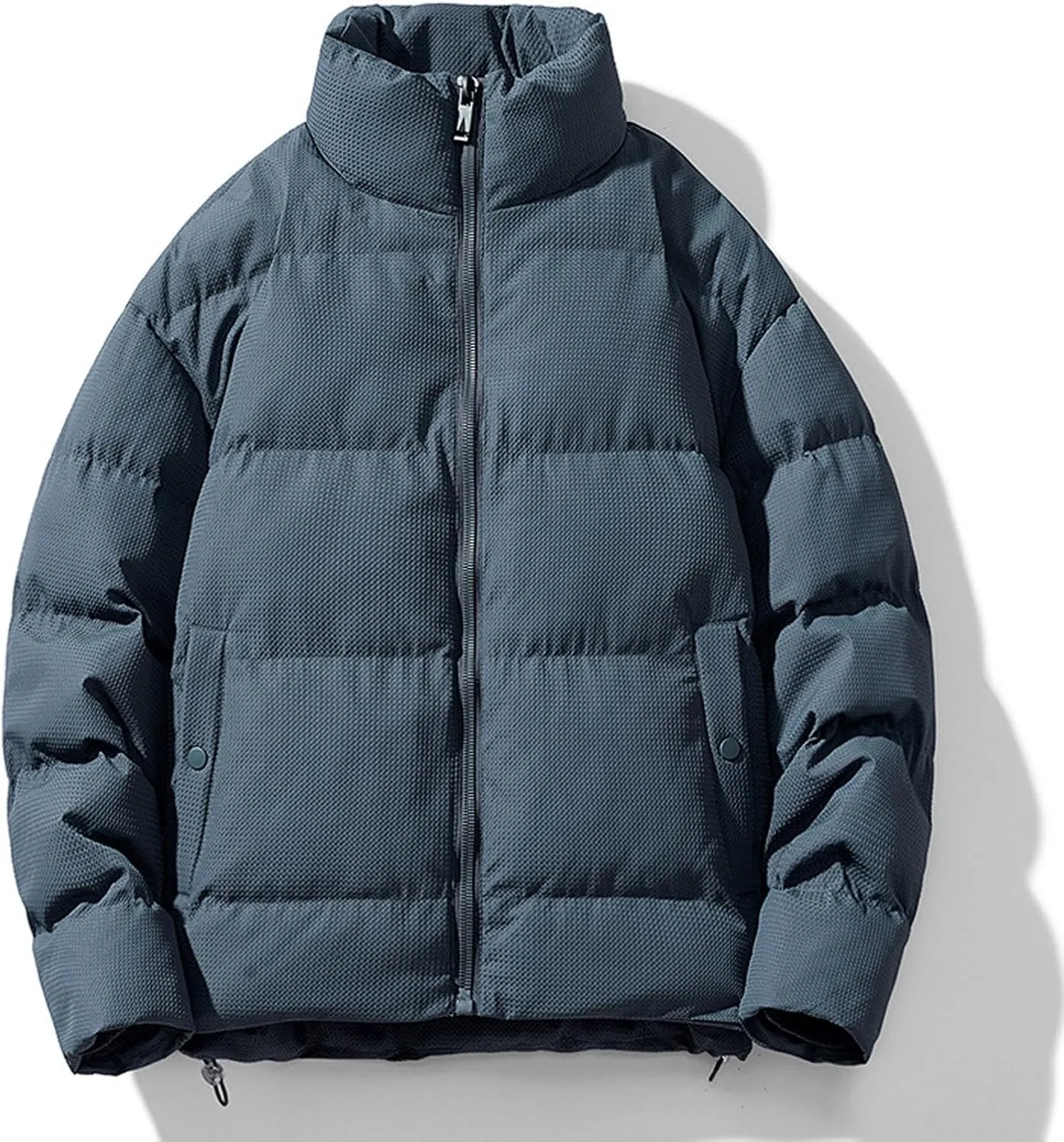 Quilted Jacket for Teen Boys, Thicken Full Zip Long Sleeve Winter Jackets Puffy Insulated Jacket Casual Men's Puffer Vest