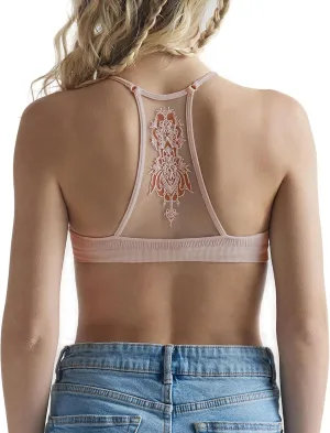 Seamless Lace Racerback Ribbed Knit Bralette Tank Top