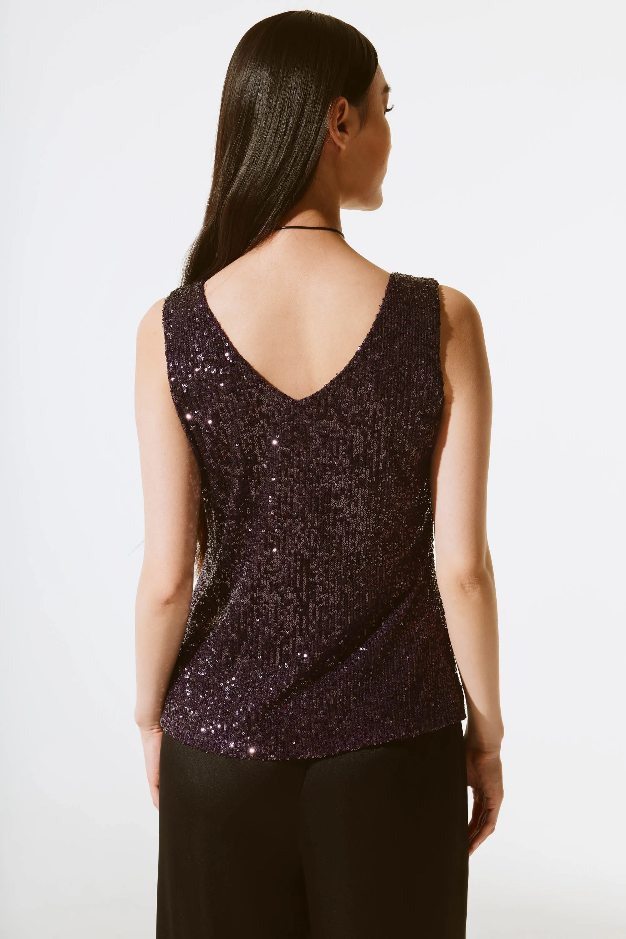 SEQUIN SLEEVELESS TOP