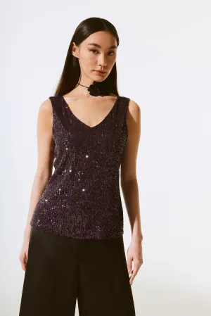 SEQUIN SLEEVELESS TOP
