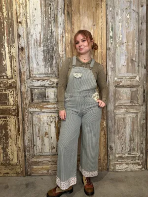 Striped Denim Overalls
