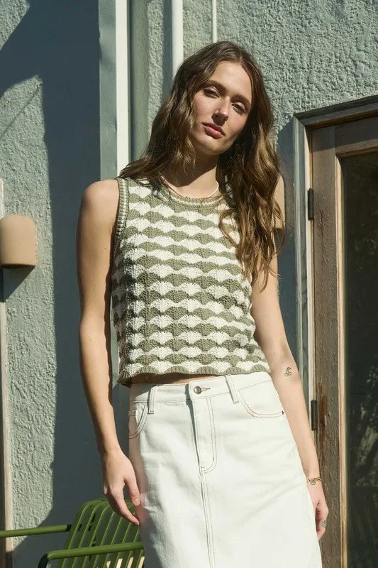 Sunny Side Up Knit Tank in Olive