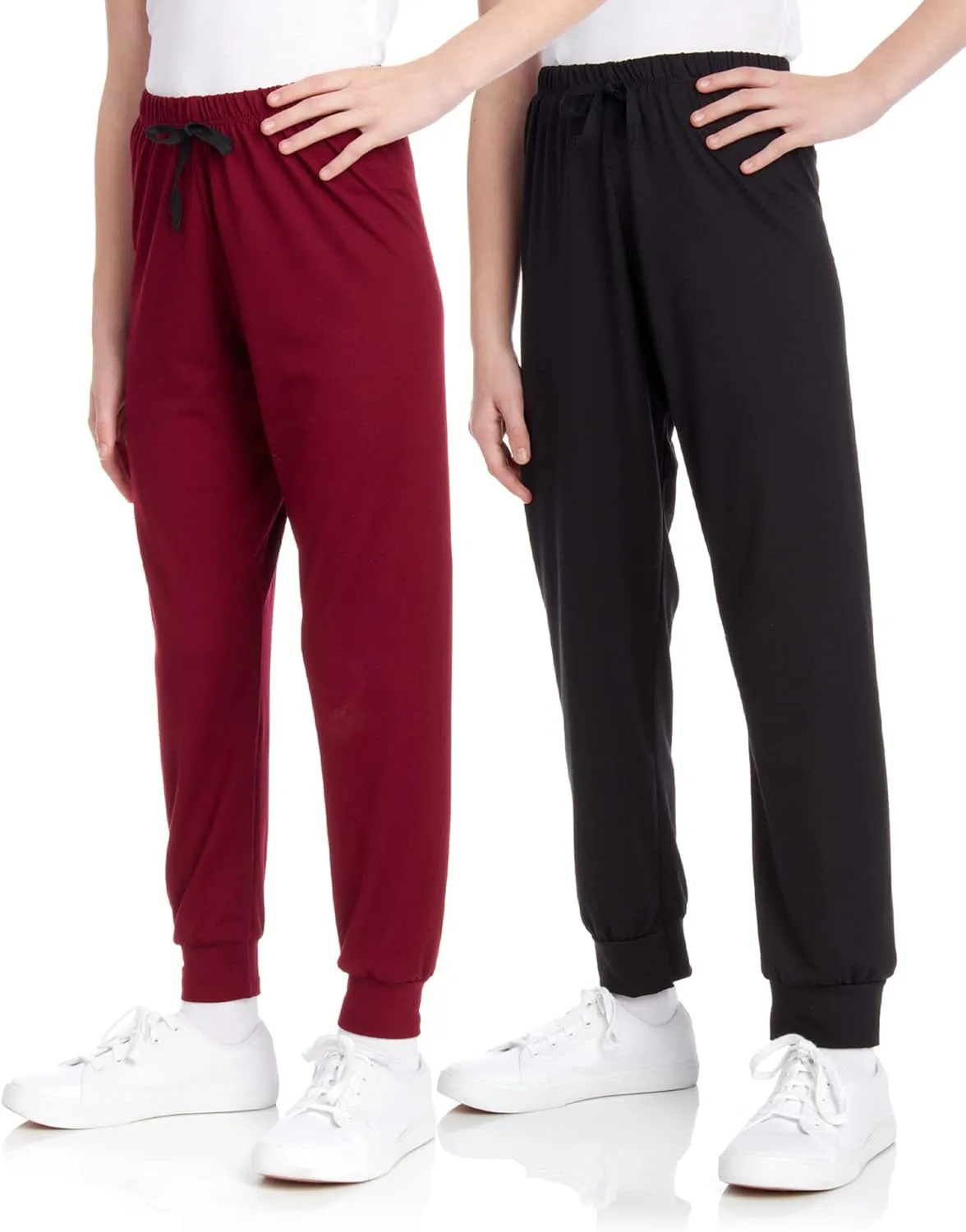 Sweet Hearts Girls' Fleece Sweatpants - 2 Pack Super Soft Athletic Performance Jogger Pants: Made in USA (7-16)