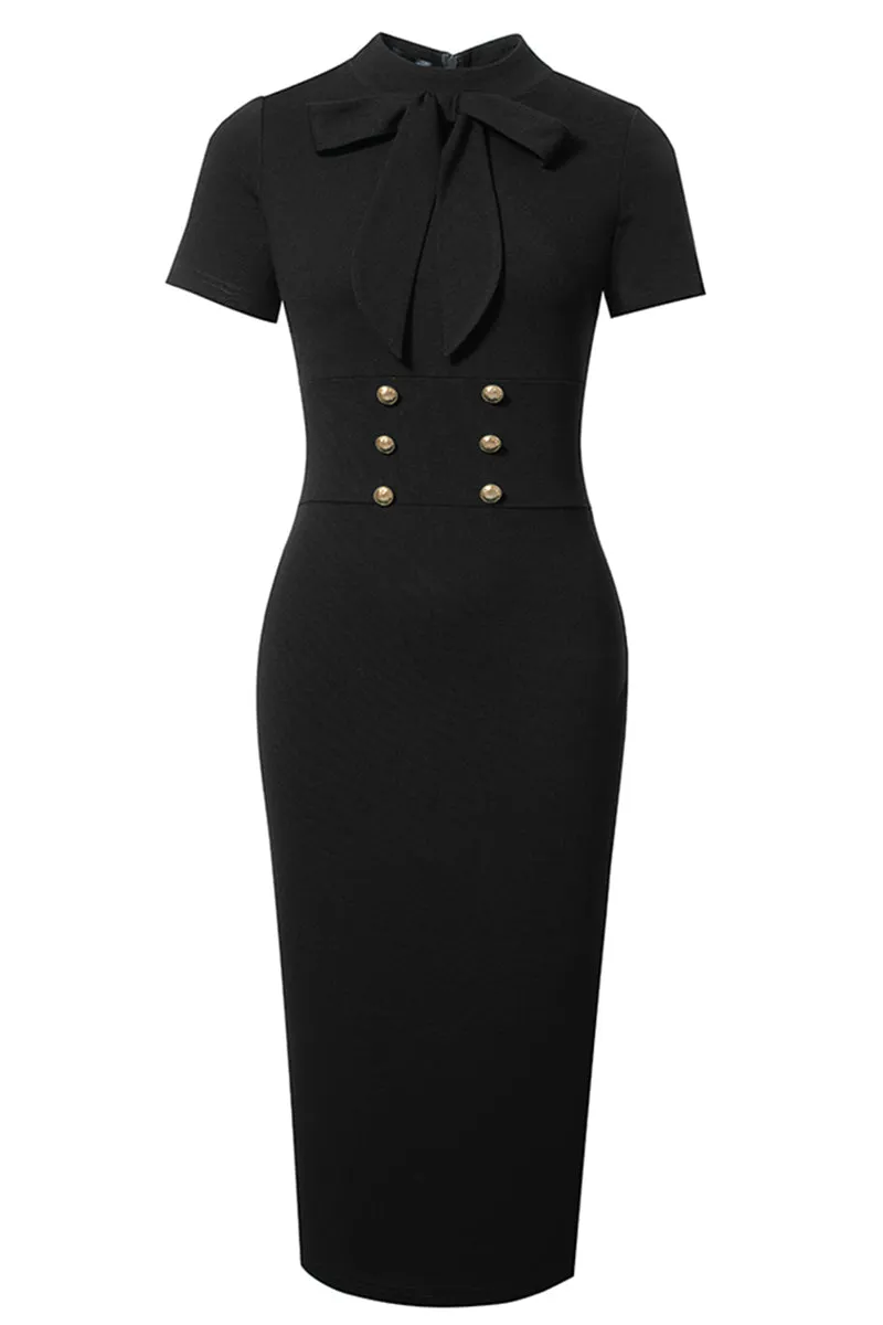 Tie Front Double-breasted Dress