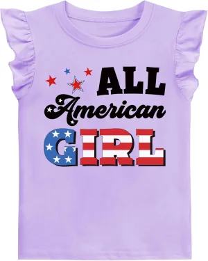 Toddler Baby Girl Short Sleeve Dinosaur T-Shirt Ruffle Sleeve Cotton Unicorn Tank Tops Tee