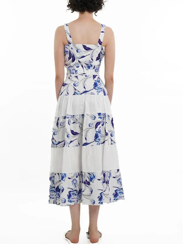 Trendy Floral Print Crop Top And Skirt Co Ord Set
