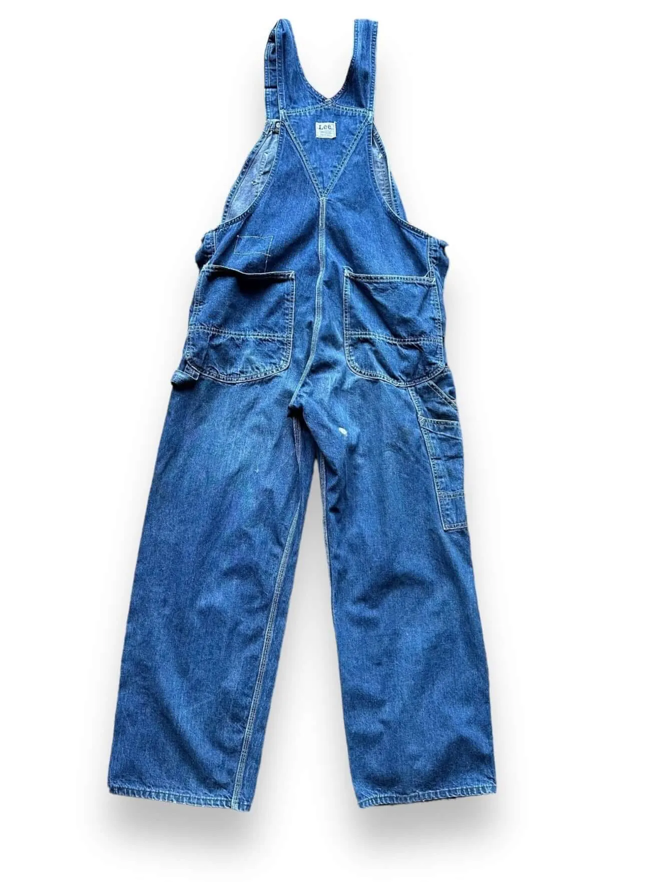 Vintage 70's Era Lee Farm Repaired Denim Overalls W34 | Vintage Denim Workwear Seattle | Seattle Vintage Denim