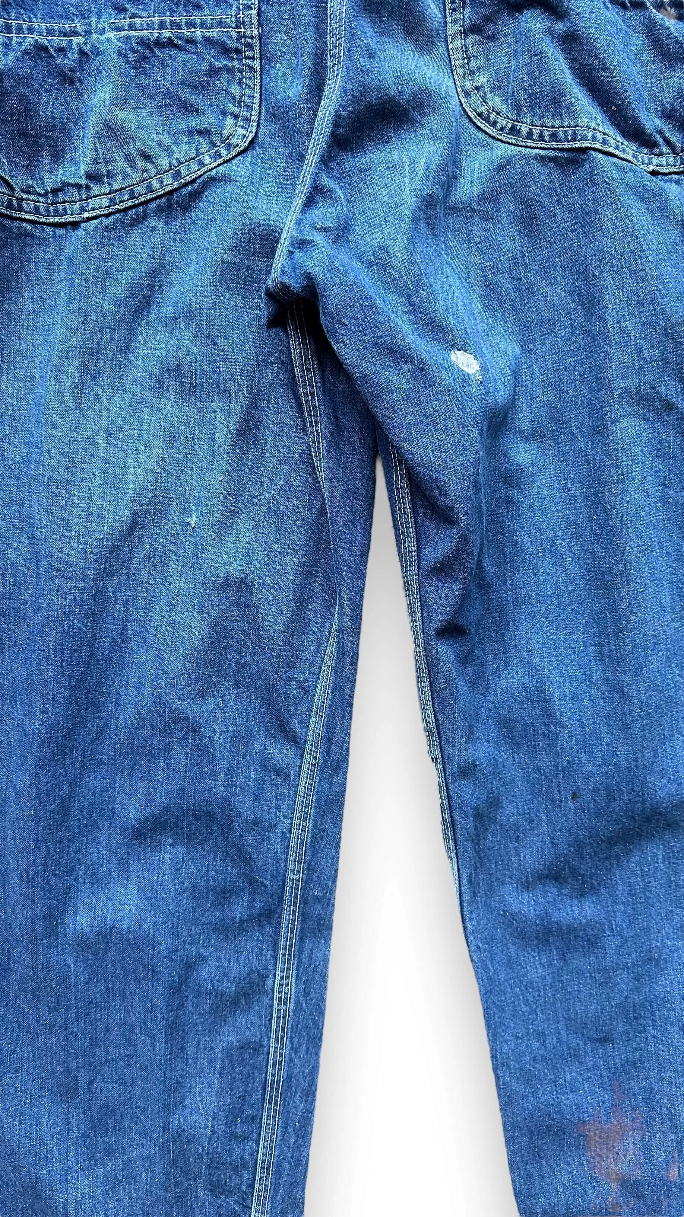 Vintage 70's Era Lee Farm Repaired Denim Overalls W34 | Vintage Denim Workwear Seattle | Seattle Vintage Denim