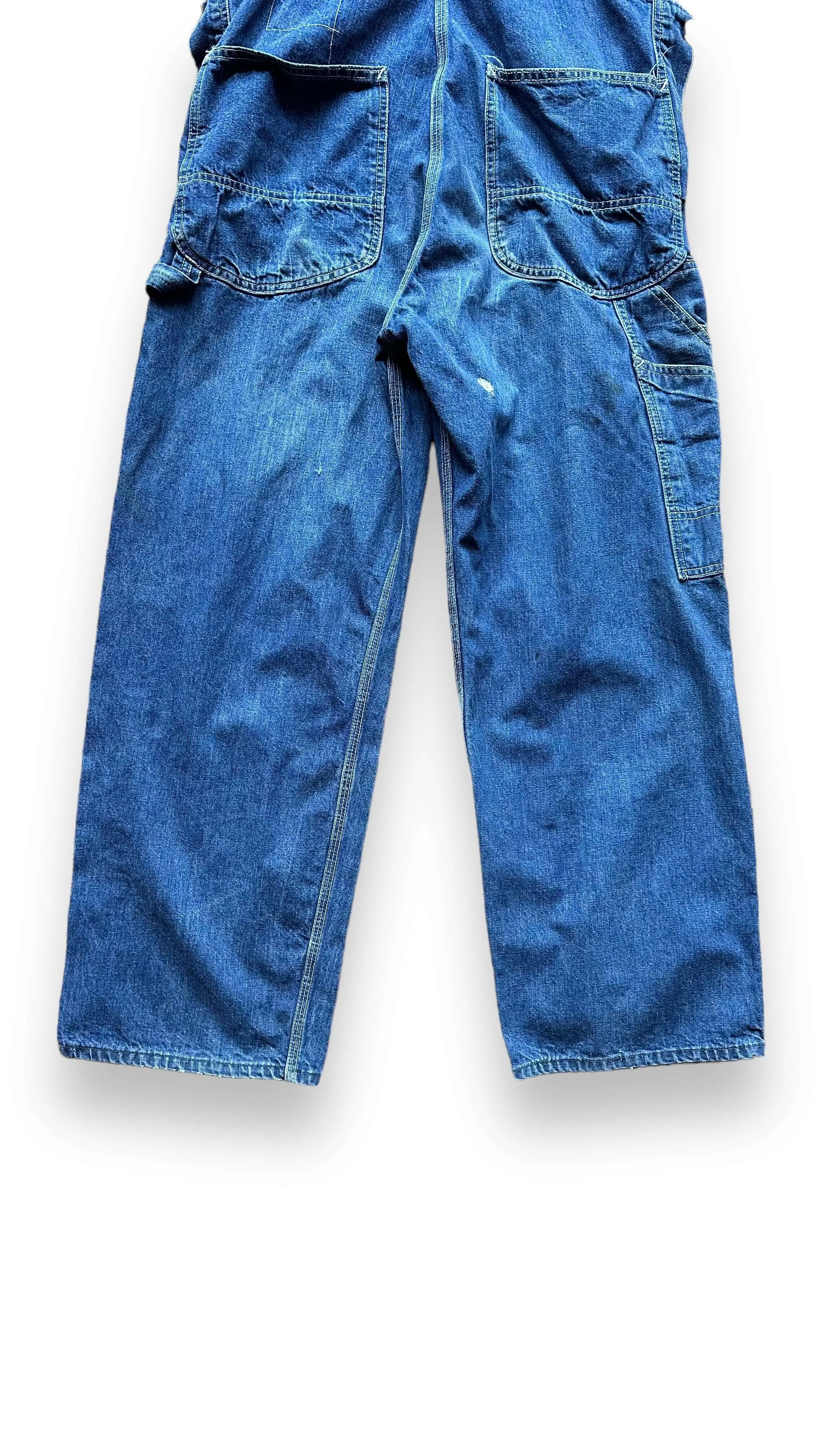 Vintage 70's Era Lee Farm Repaired Denim Overalls W34 | Vintage Denim Workwear Seattle | Seattle Vintage Denim